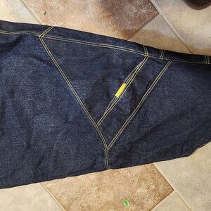 90's Vintage Kikwear Jeans yellow stitching & pockets VERY WIDE Leg k91